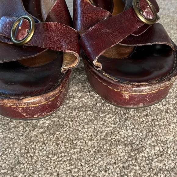 Born Brown Leather Platform Shoes - Picture 7 of 7